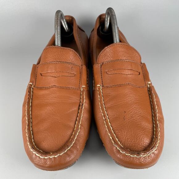 GH Bass & Co Men\'s 12 M Brown Leather Slip On Driving Penny Loafer Moccasin Flat main image 4